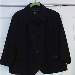 Black Larry Levine Stretch Swing Blazer